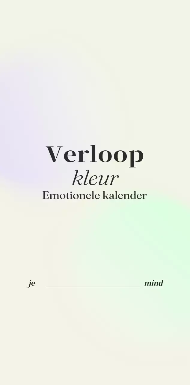 Minimalistische kalender met kleurverloop