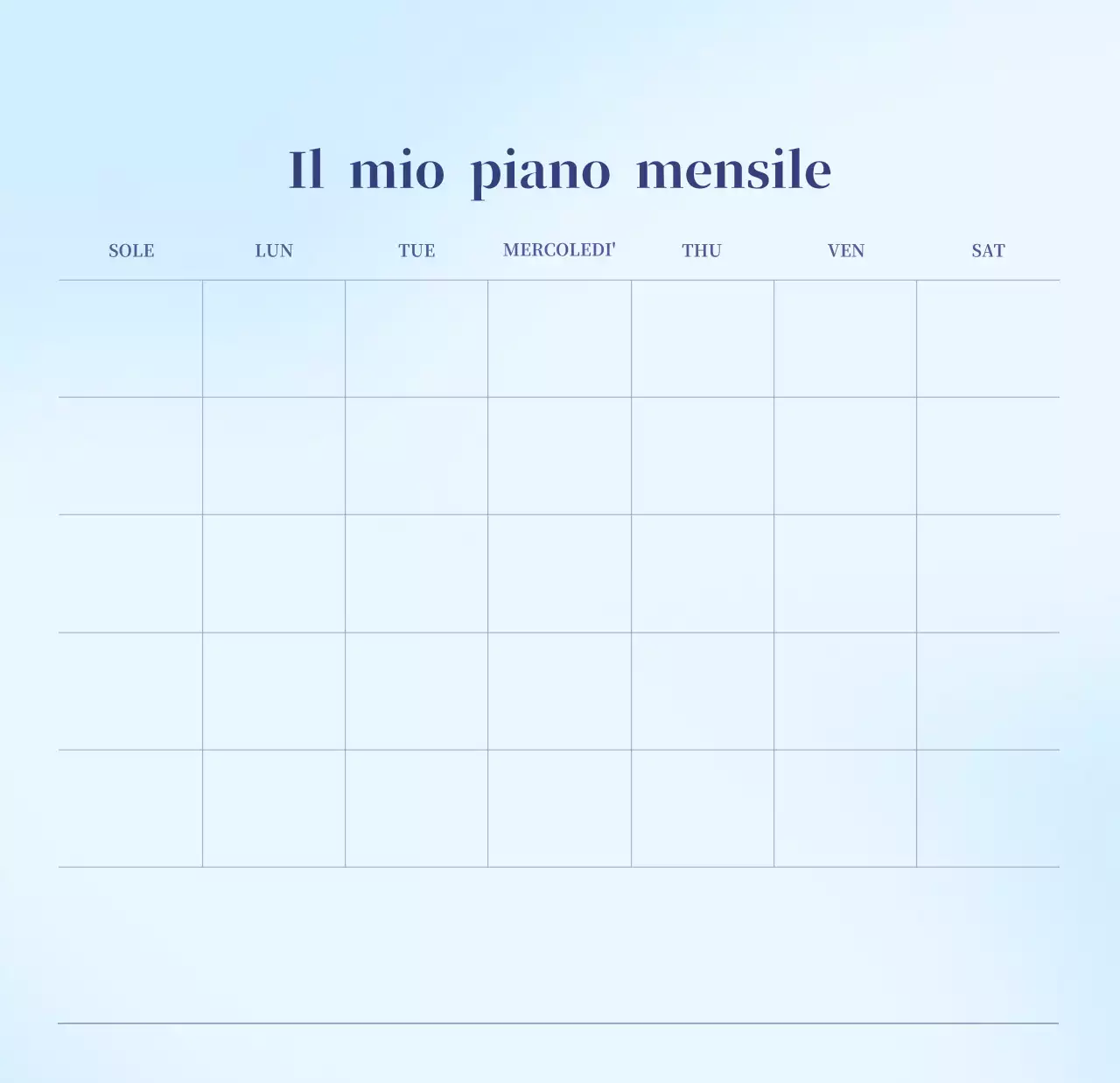 Calendario minimalista a gradi