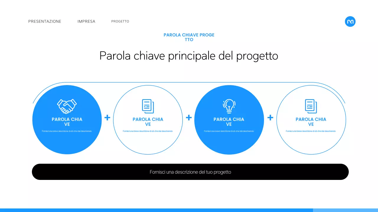 Un semplice business plan in bianco e blu