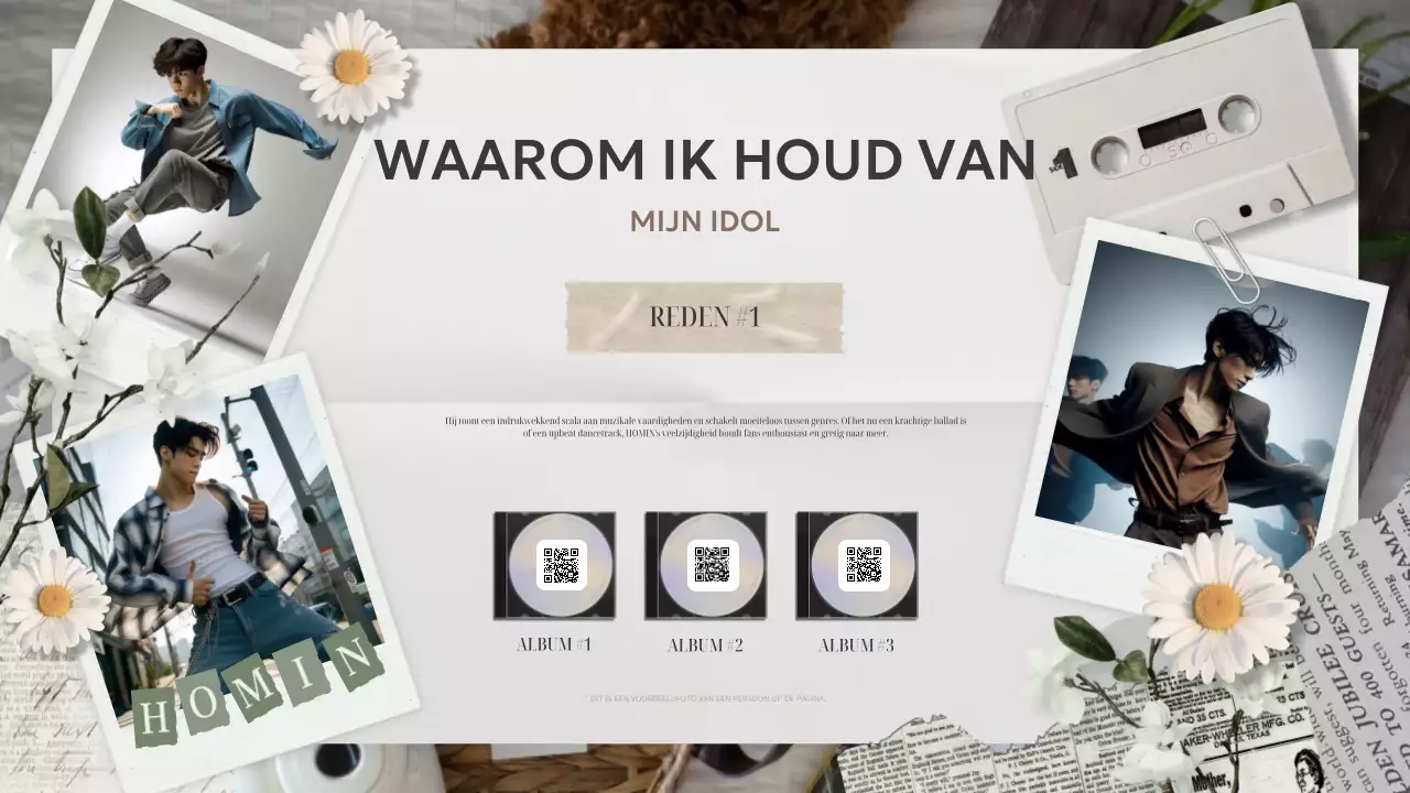 beige vintage idool fandom ontwerp