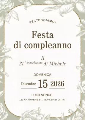 Invito di compleanno elegante alla salvia
