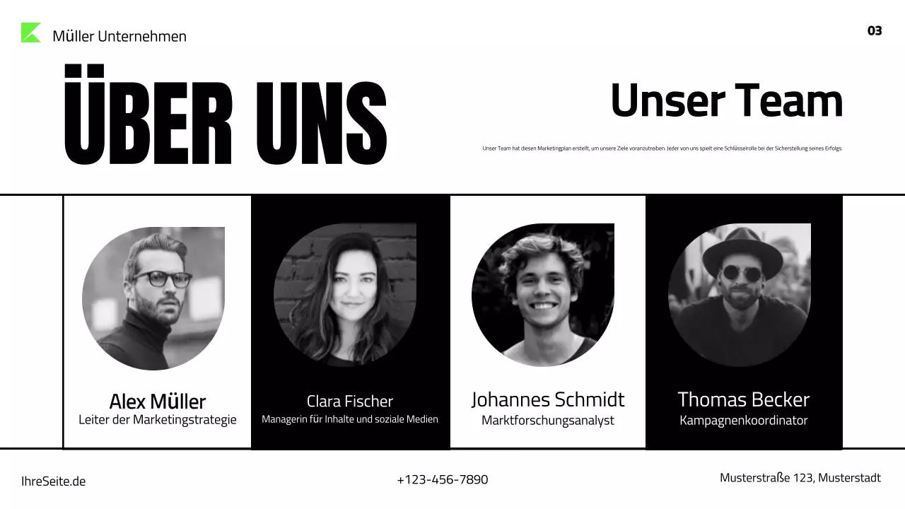 grüner moderner Marketingplan Präsentation