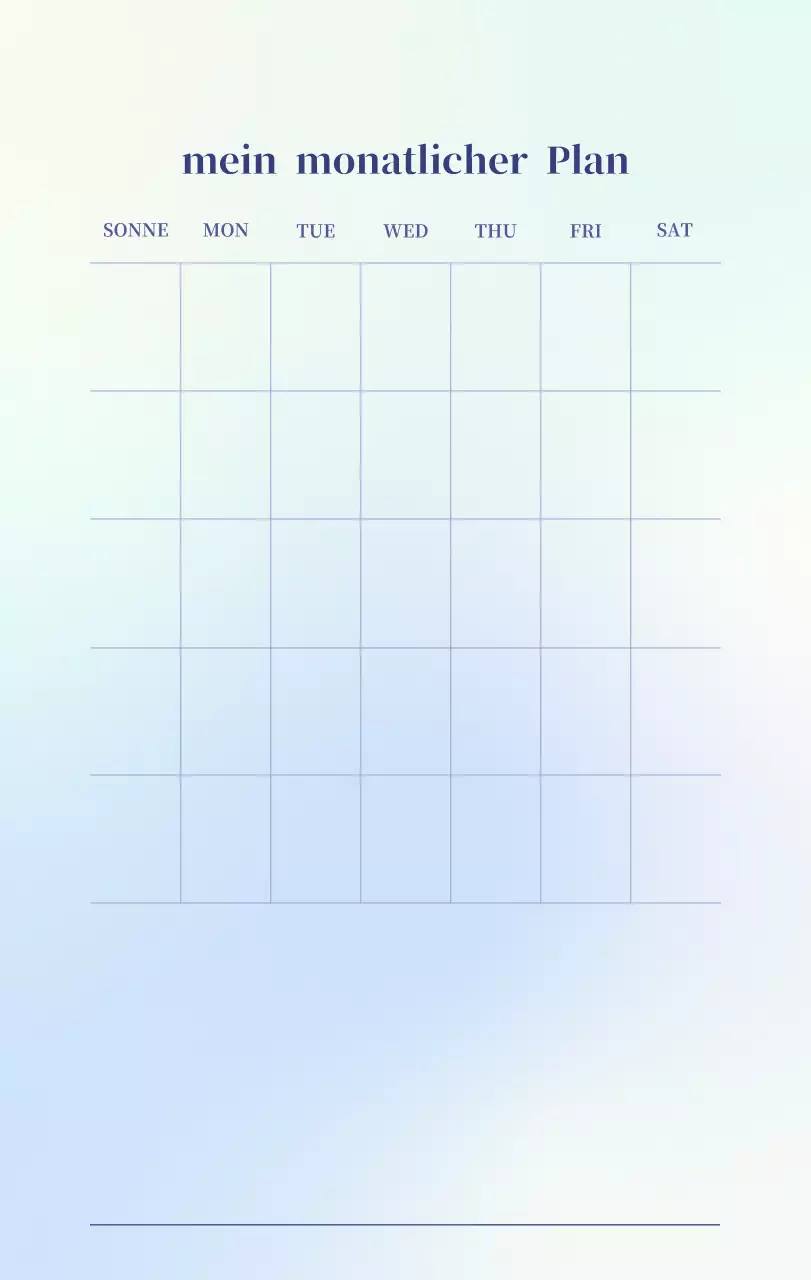 Minimalistischer Kalender mit Farbverlauf