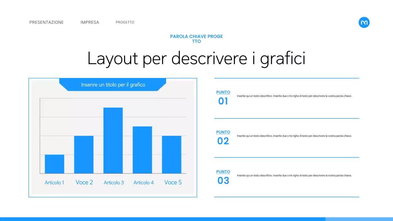 Un semplice business plan in bianco e blu