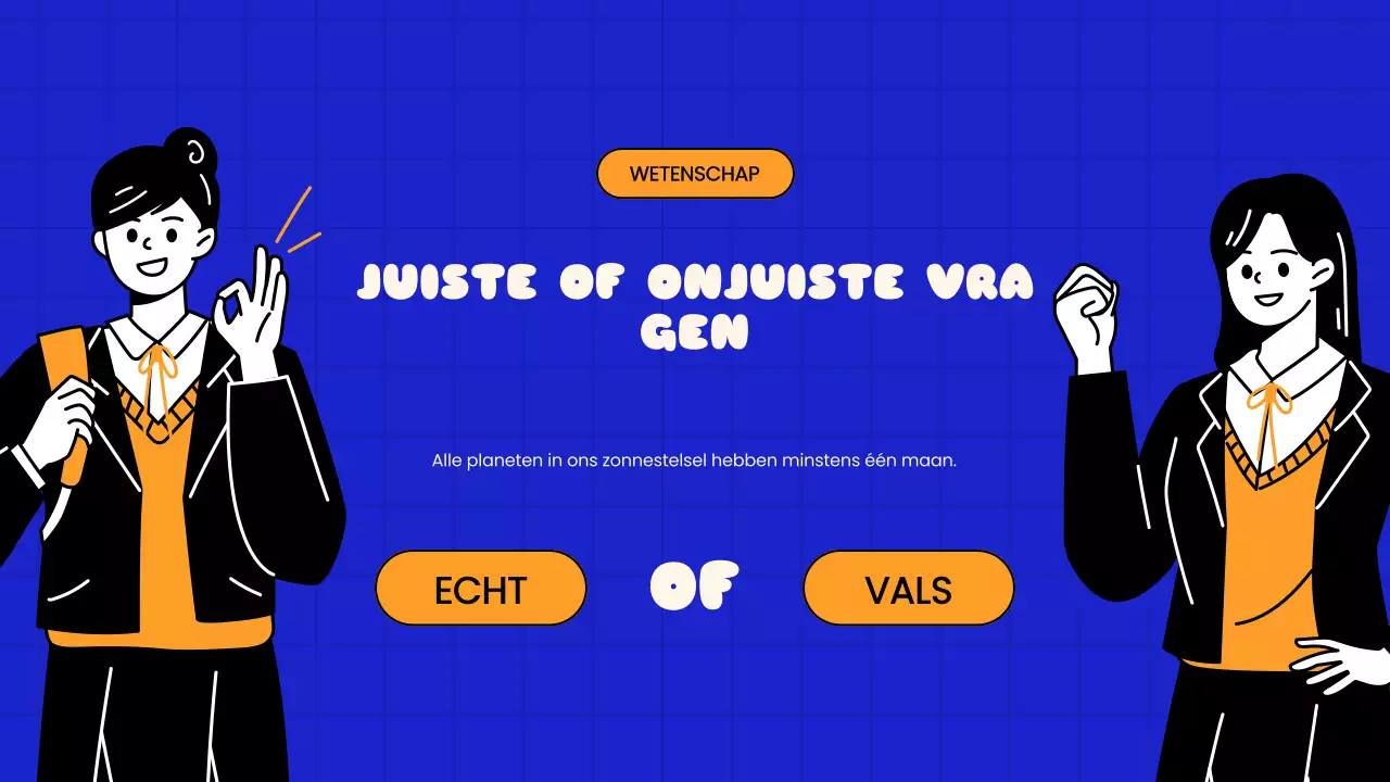 Blauwe Speelse Quiz Tijd School Presentatie