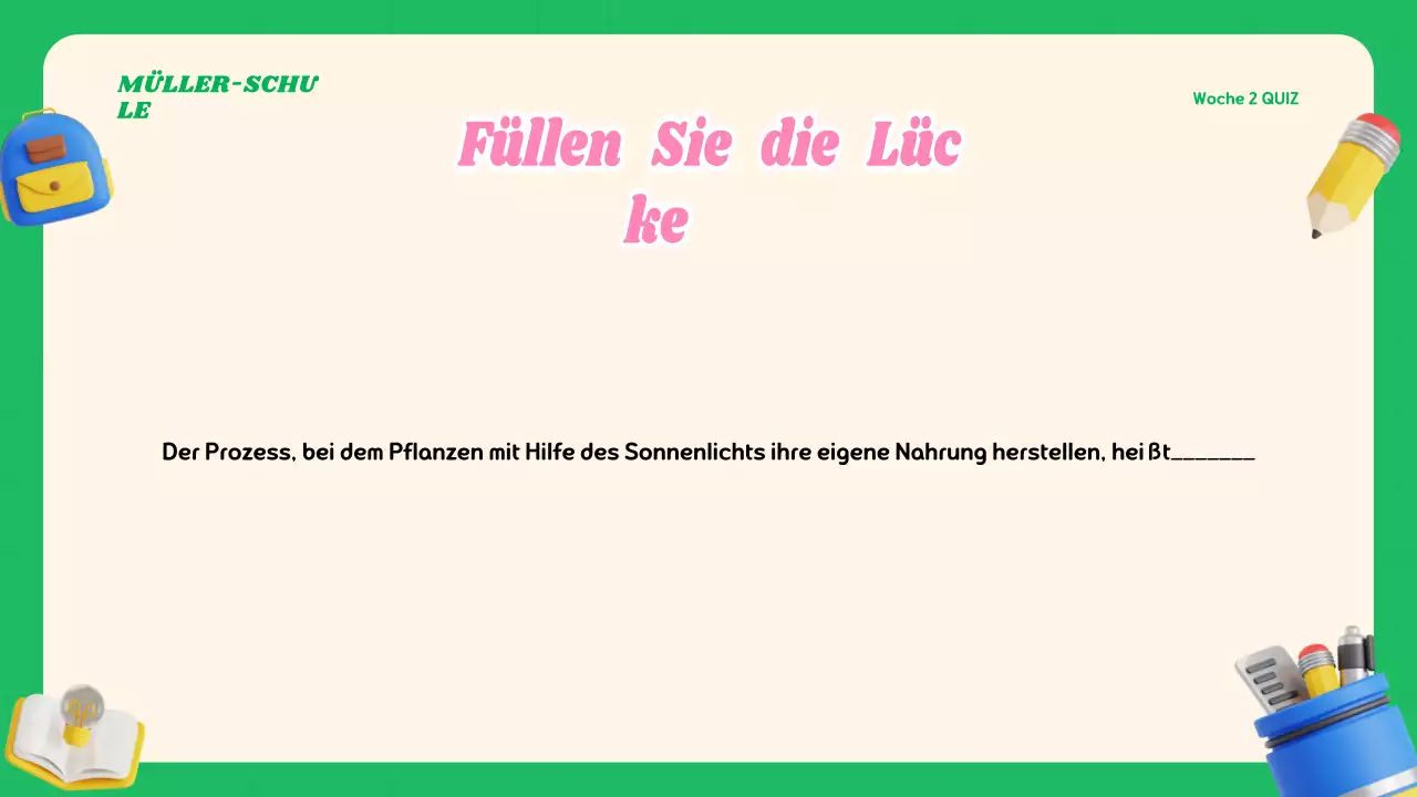 Buntes modernes Quiz-Klassenmaterial