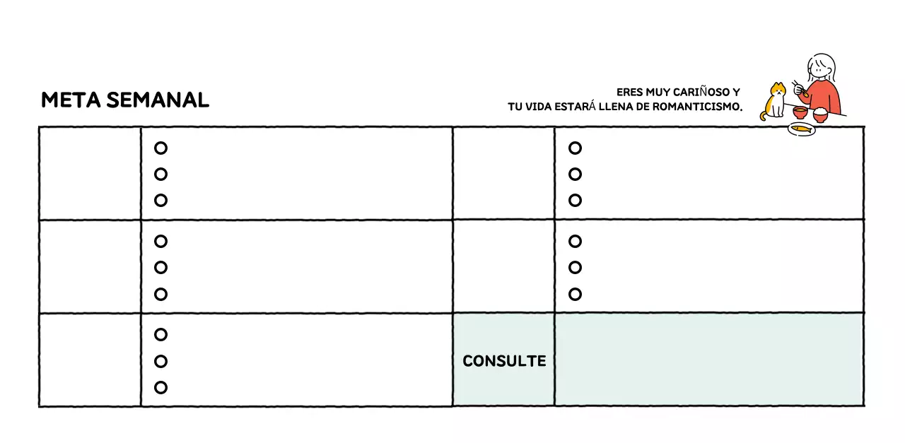 Calendario ilustrado con un bonito estilo de líneas