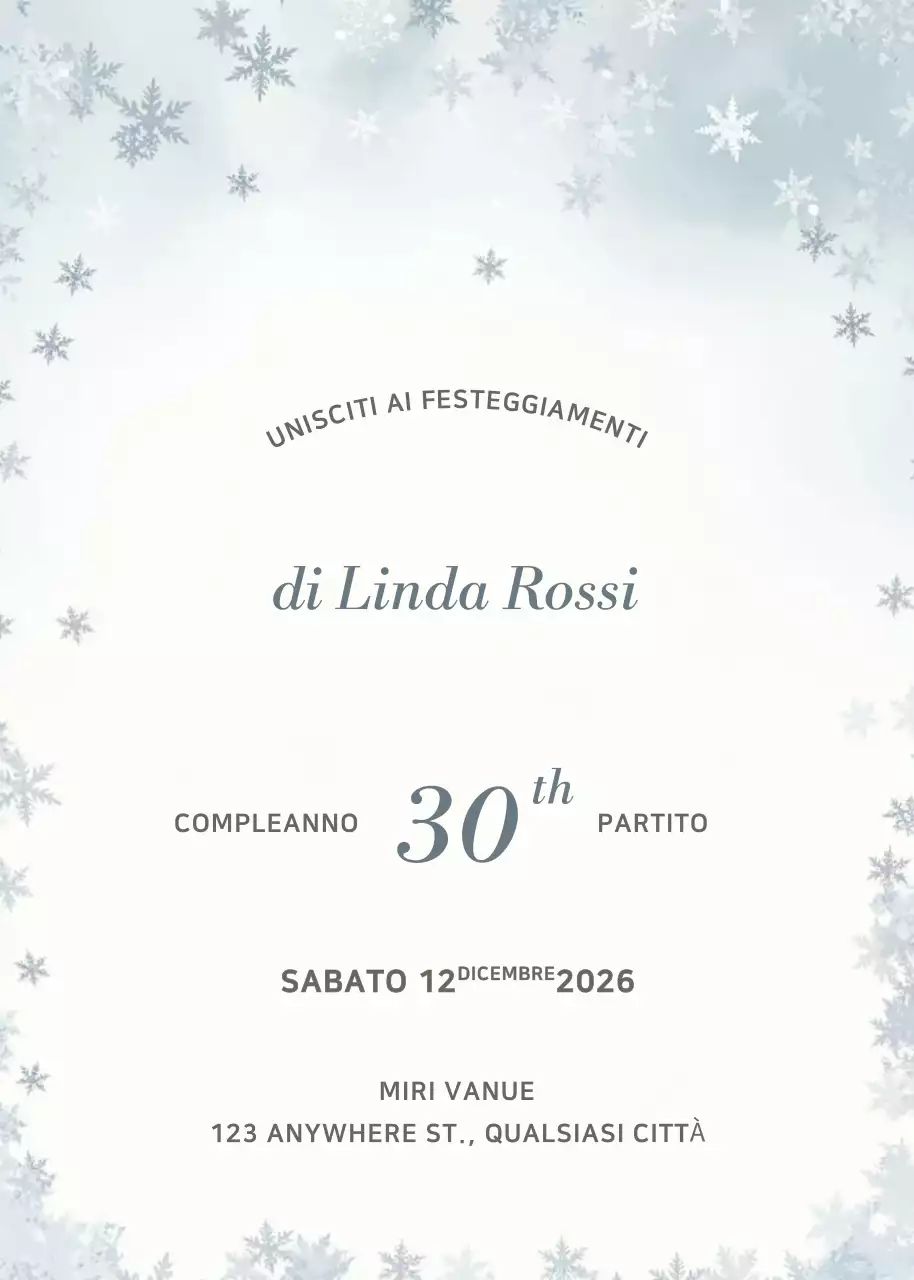Invito di compleanno elegante bianco