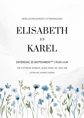 witte elegante verlovingsuitnodiging