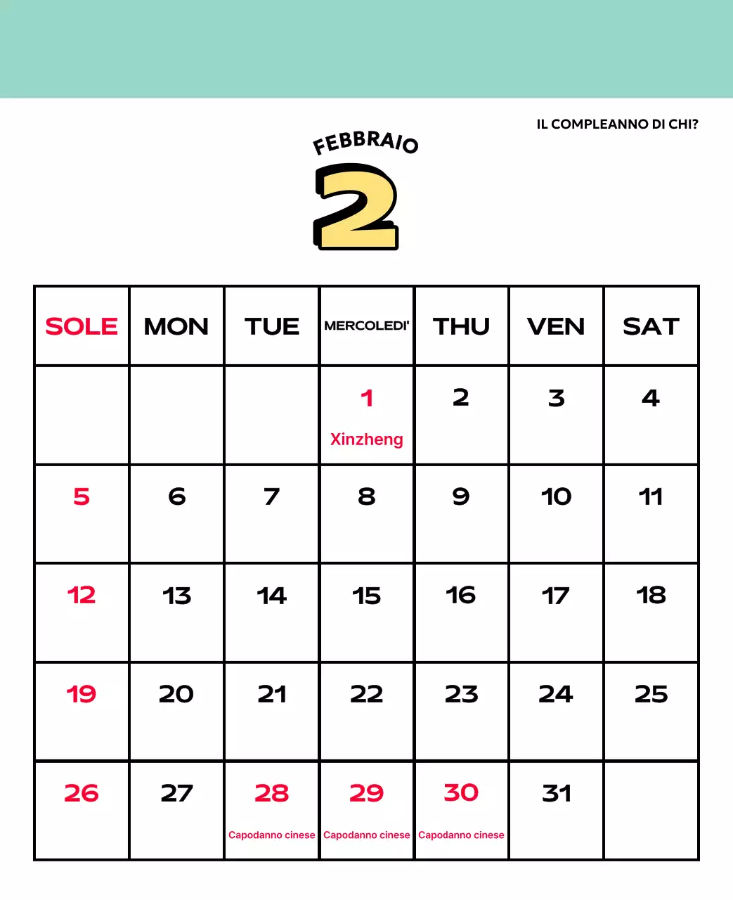 Calendari colorati con una varietà di illustrazioni retrò