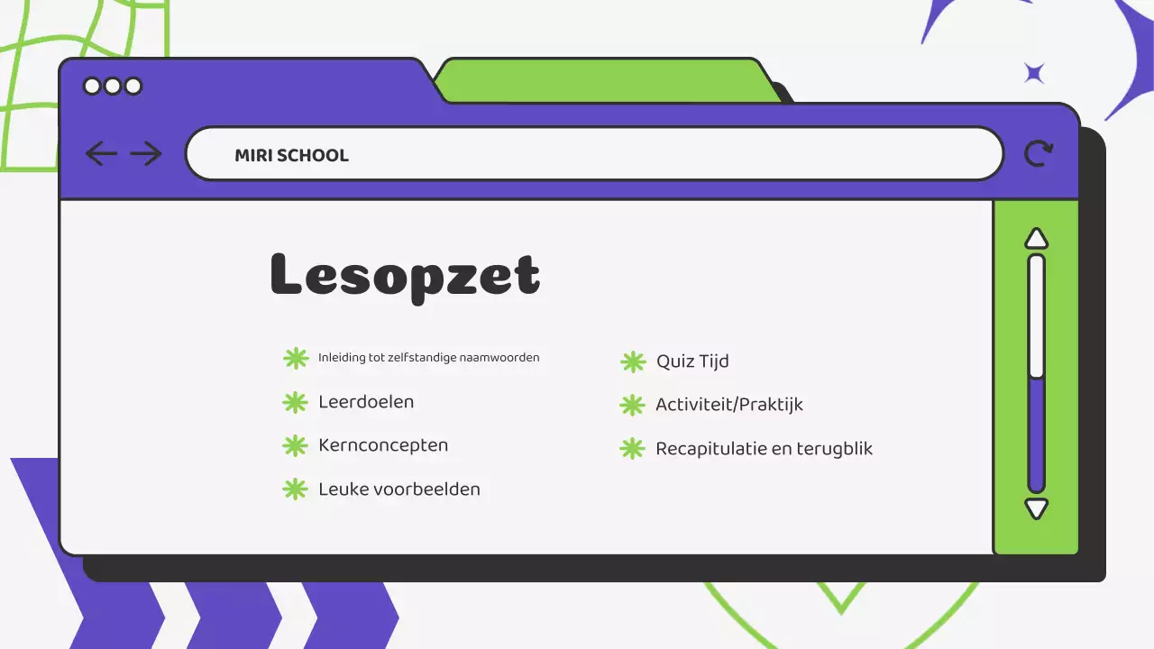 Beige Groene Illustratie Lesmateriaal Grammatica Presentatie