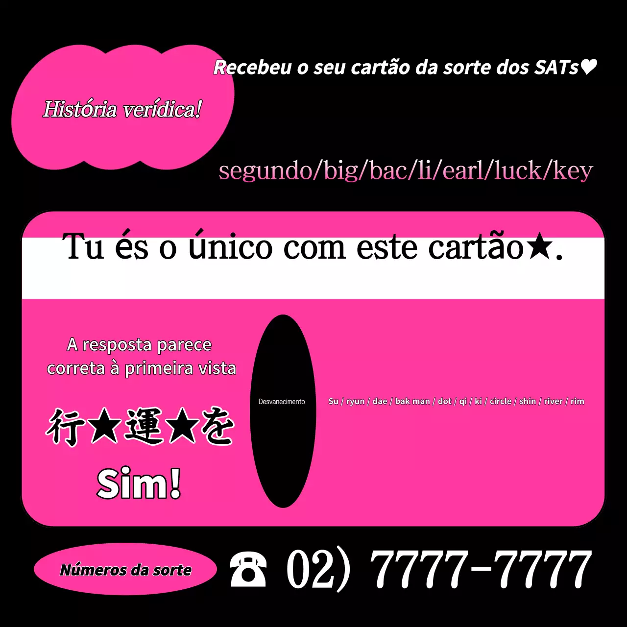 Kitsch cor-de-rosa SAT Luck