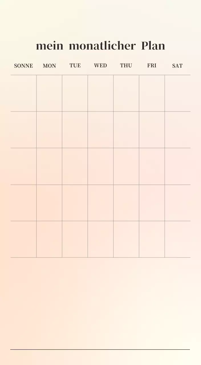 Minimalistischer Kalender mit Farbverlauf