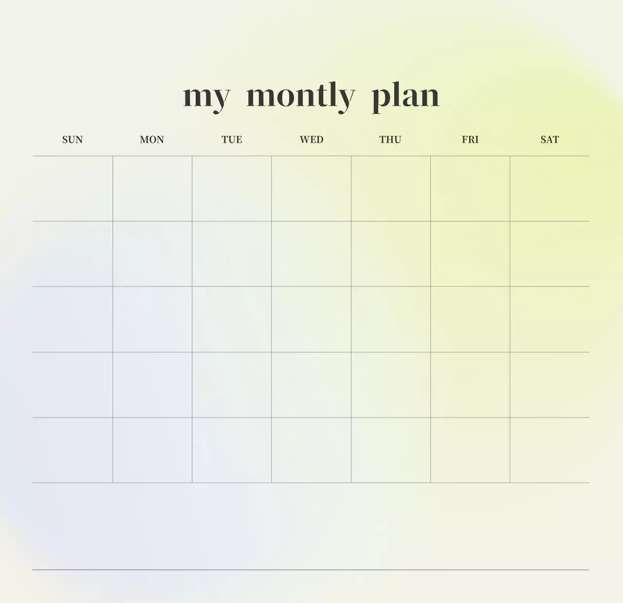 Gradient Minimalist Calendar