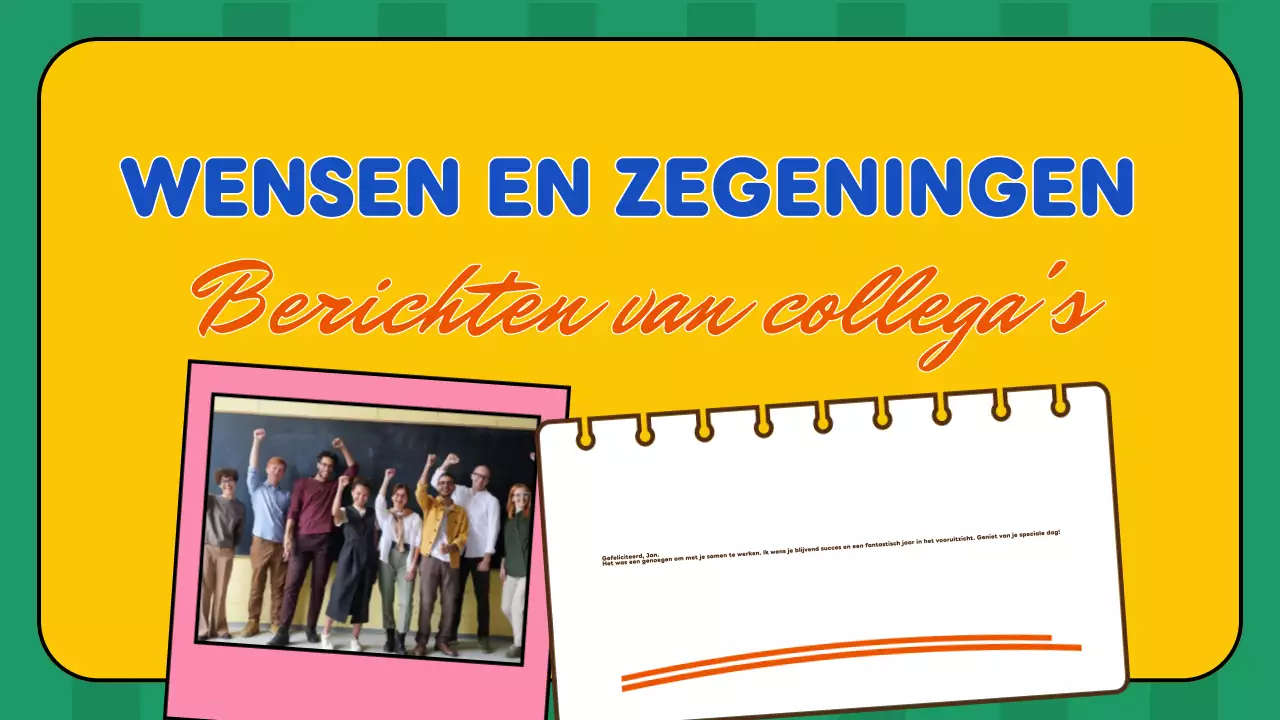 gele retro verjaardagspresentatie