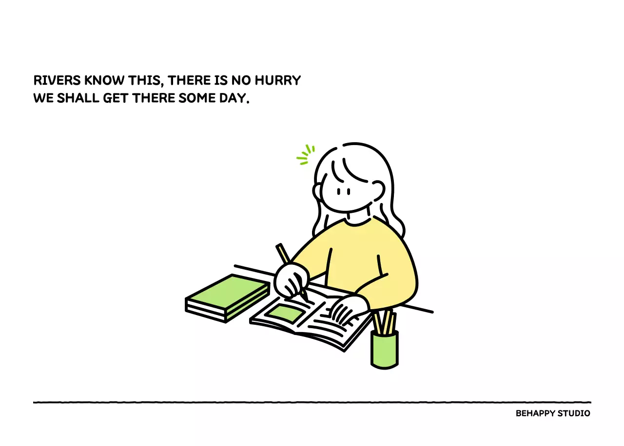 Illustrated calendar with a cute line style