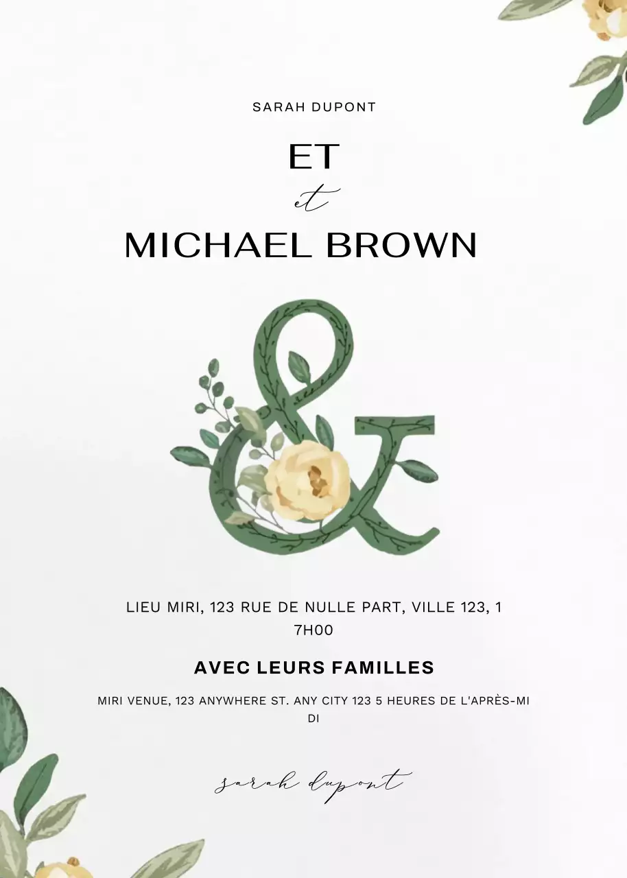 invitation de mariage élégante et blanche