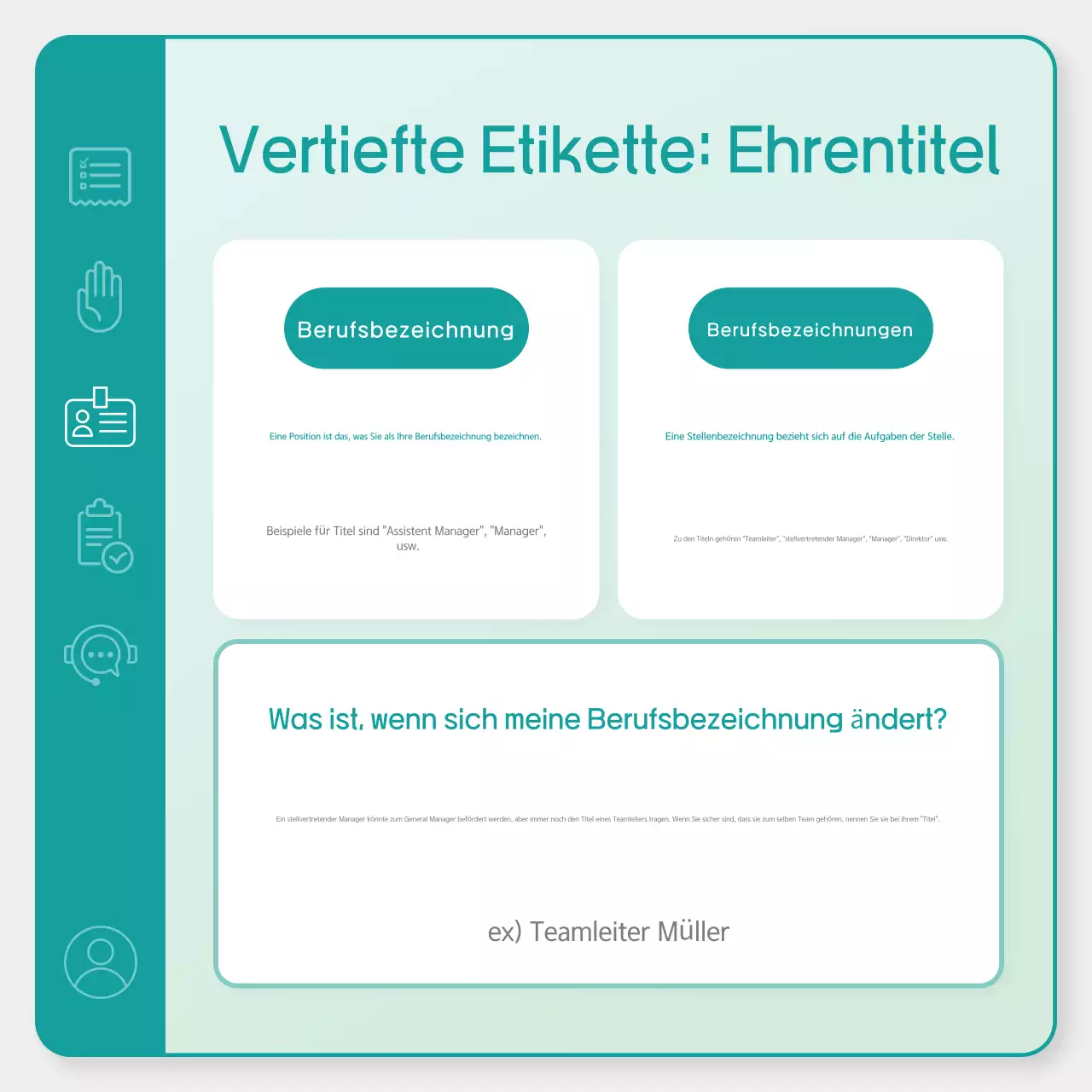 Mint Einfaches Knigge-Training am Arbeitsplatz