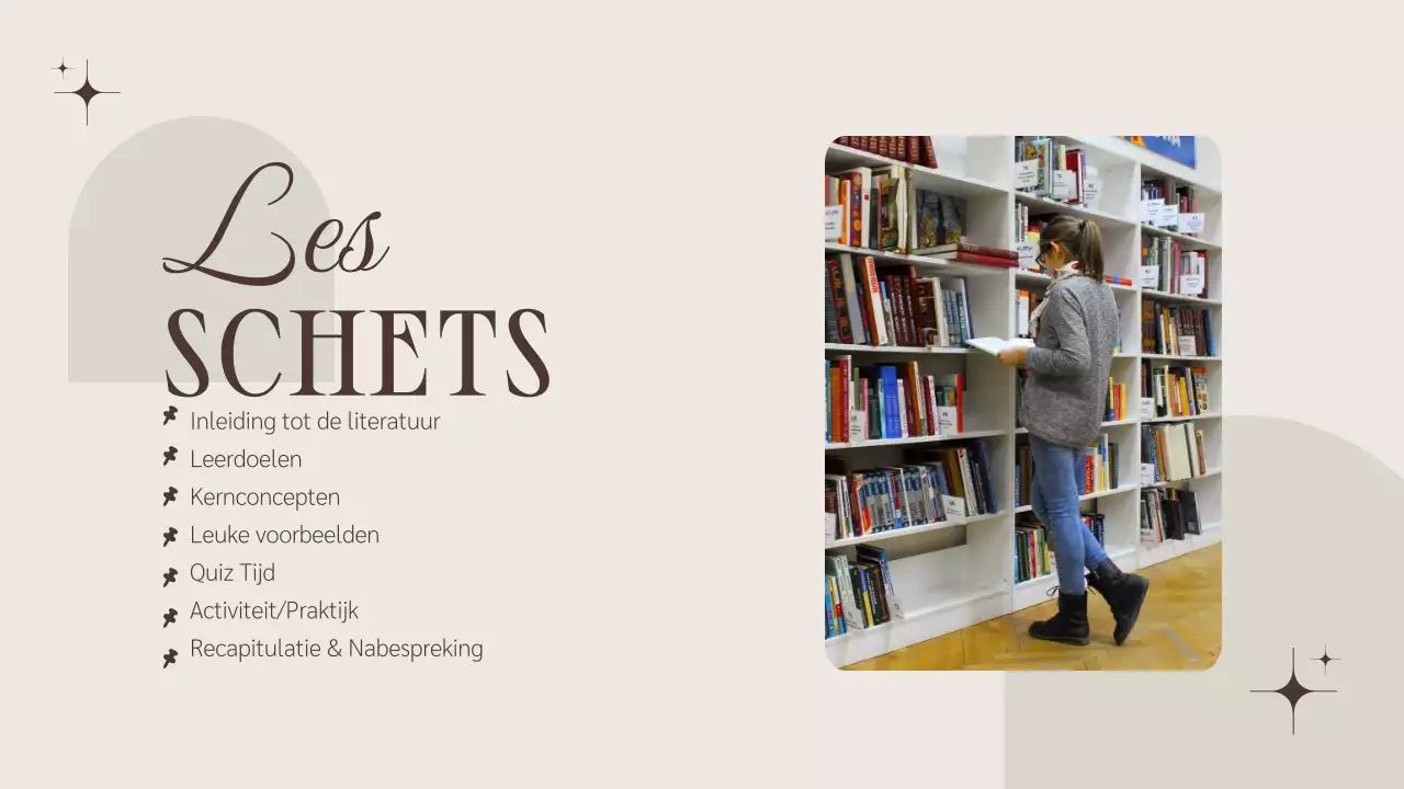 Beige Bruin Minimalistische Literatuur Cursus Presentatie