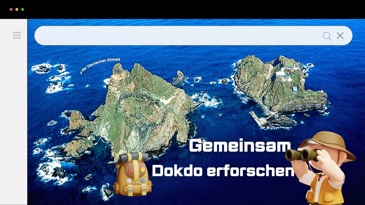 Förderung der einfachen Erkundung von Dokdo in Blau