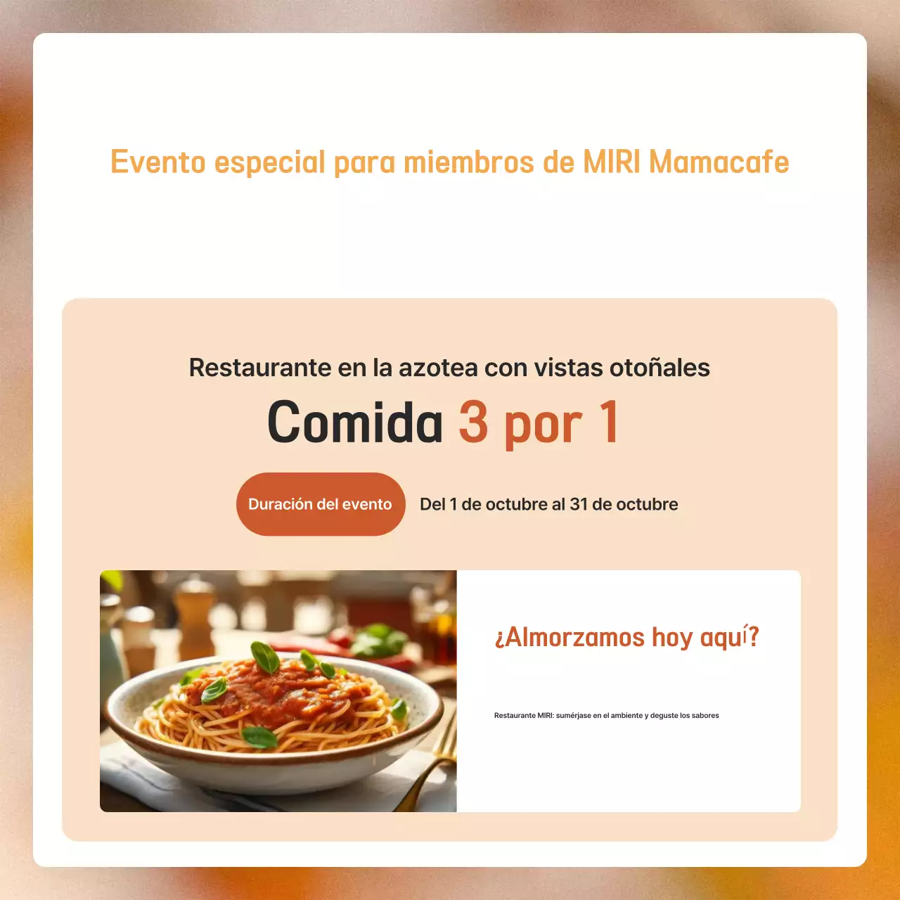 Evento Otoño Naranja Moderno