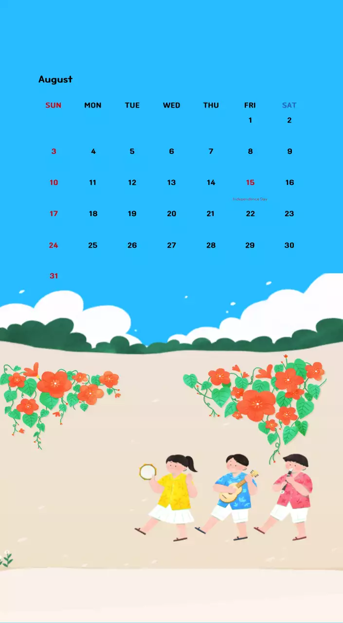 New Year's calendar with a warm, illustrated feel