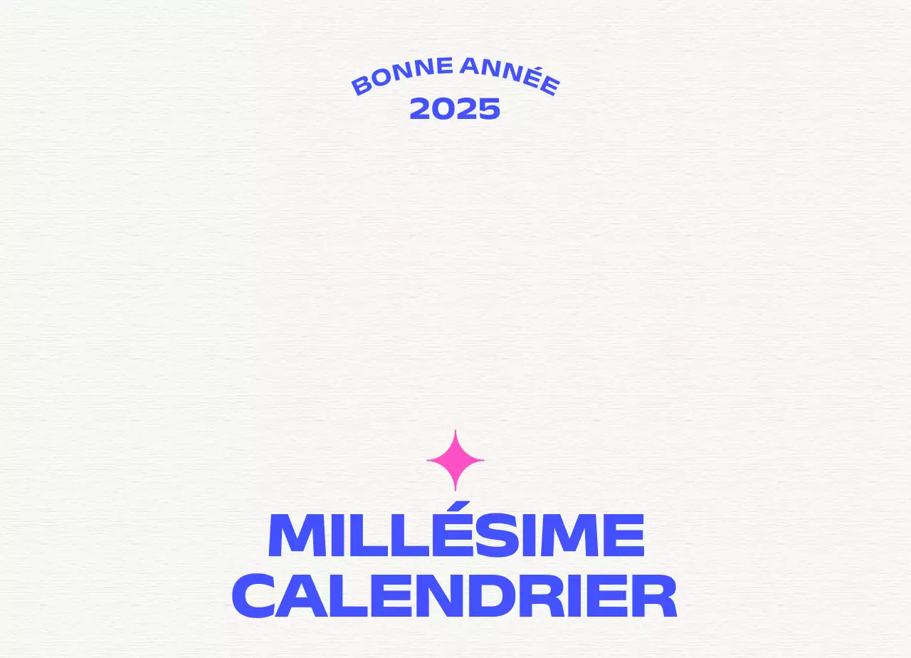 Calendrier vintage bleu