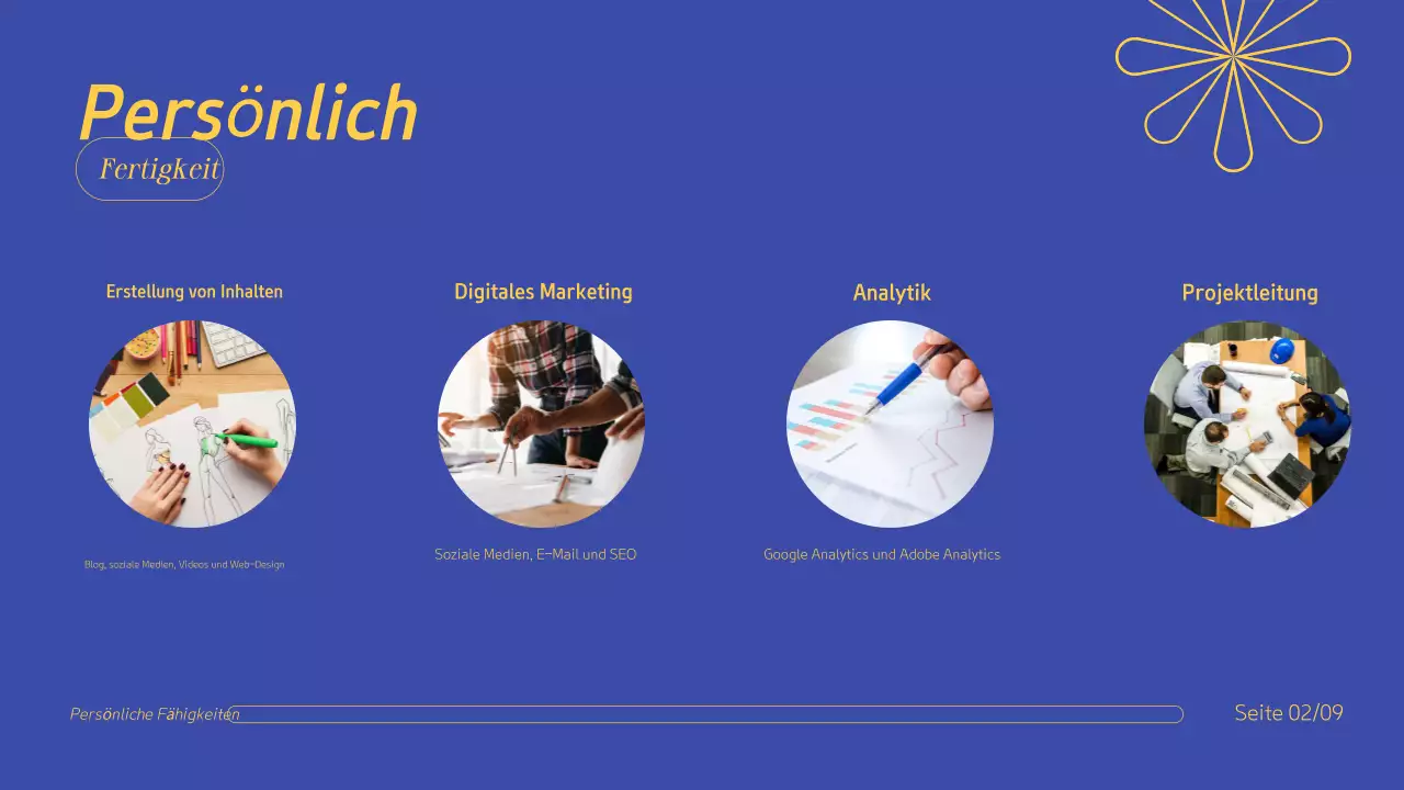 Blau-Gelb Professionelle kreative Portfolio-Präsentation