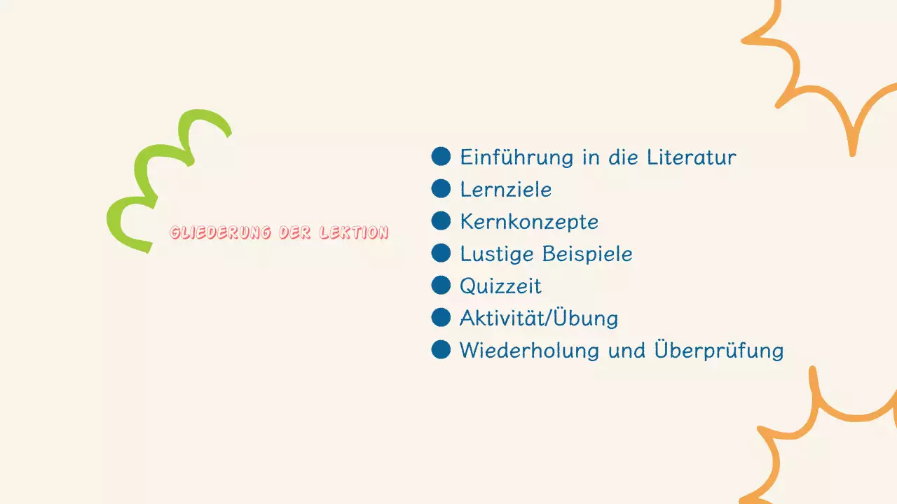 Einfache und bunte Literaturpräsentation für Kinder