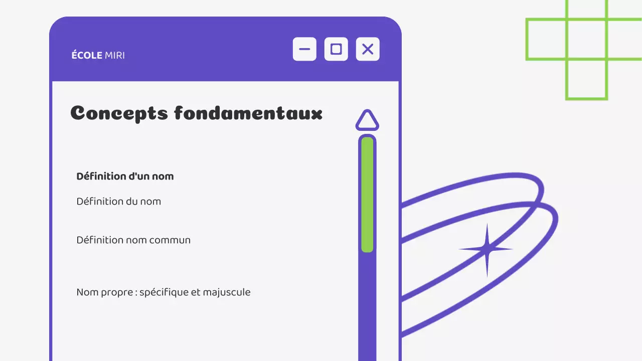 Beige Vert Illustration Matériel de classe Grammaire Présentation