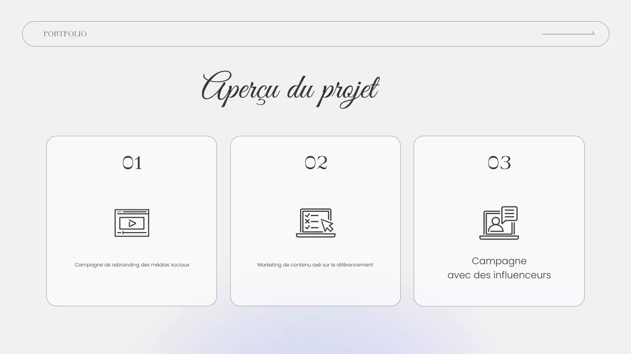 C.V. portfolio élégant bleu