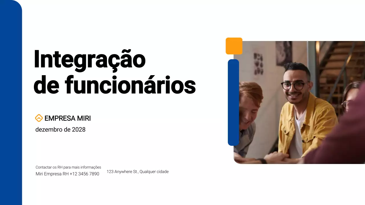integração simples e moderna de funcionários azuis