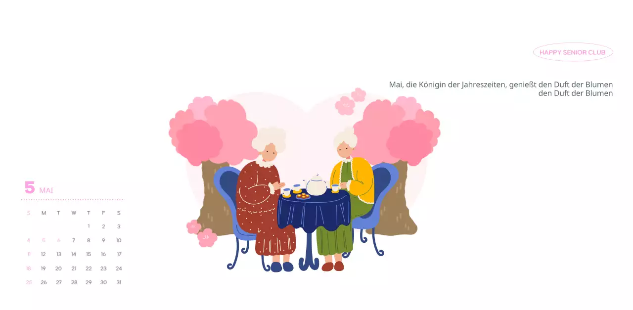 Geschäftskalender mit niedlichen Illustrationen