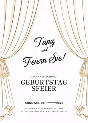 Weiß Elegante Geburtstagseinladung