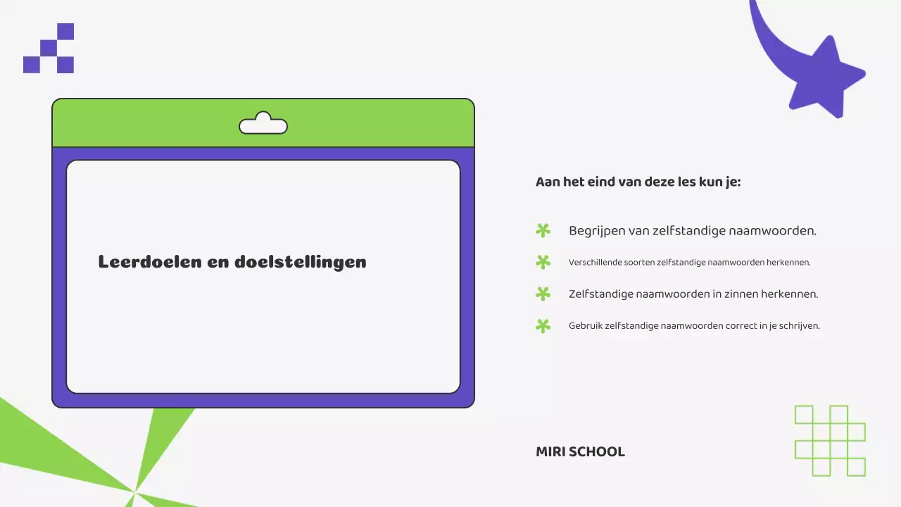 Beige Groene Illustratie Lesmateriaal Grammatica Presentatie