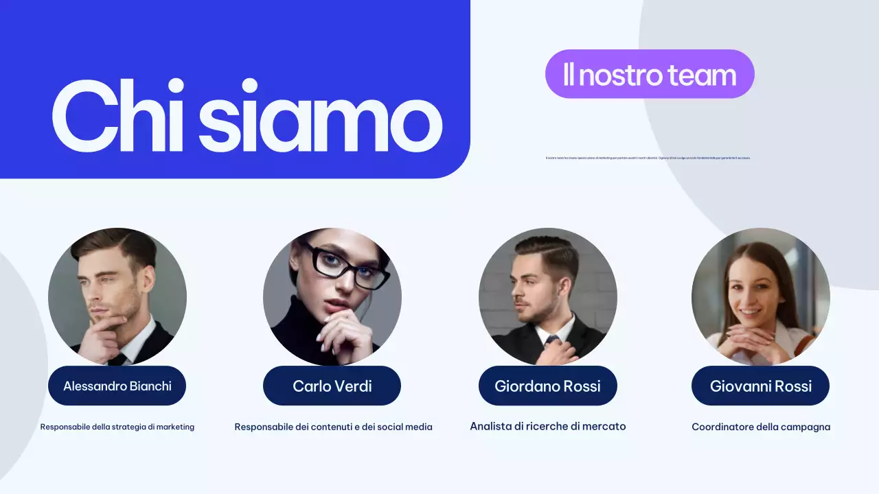 Presentazione del piano di marketing blu moderno