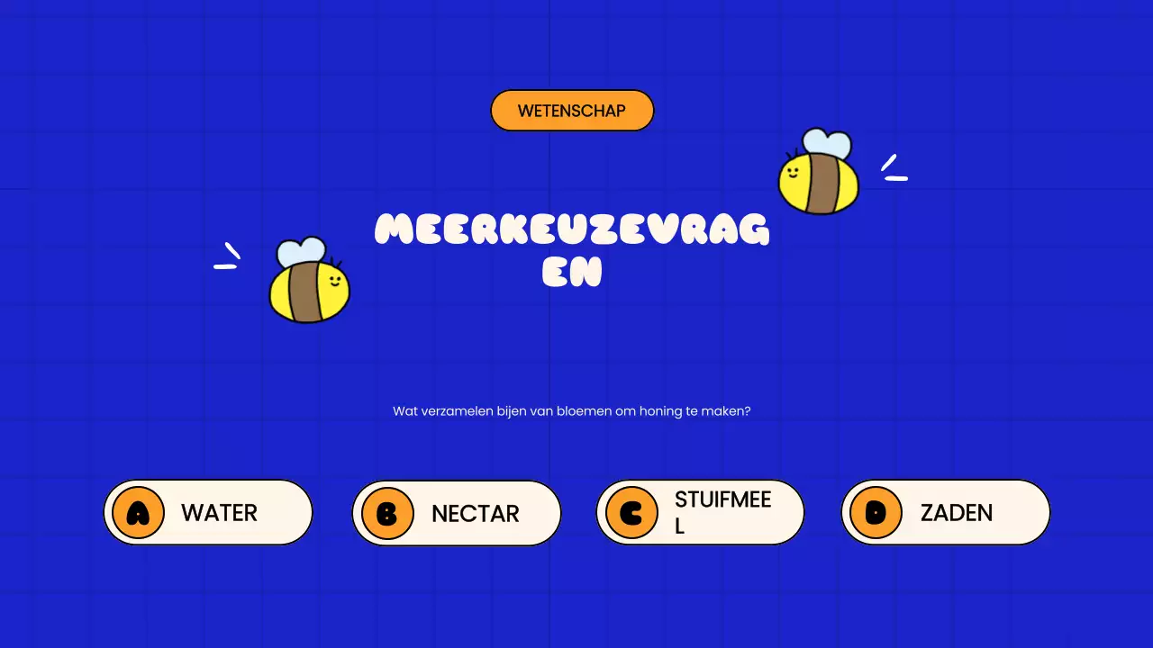 Blauwe Speelse Quiz Tijd School Presentatie