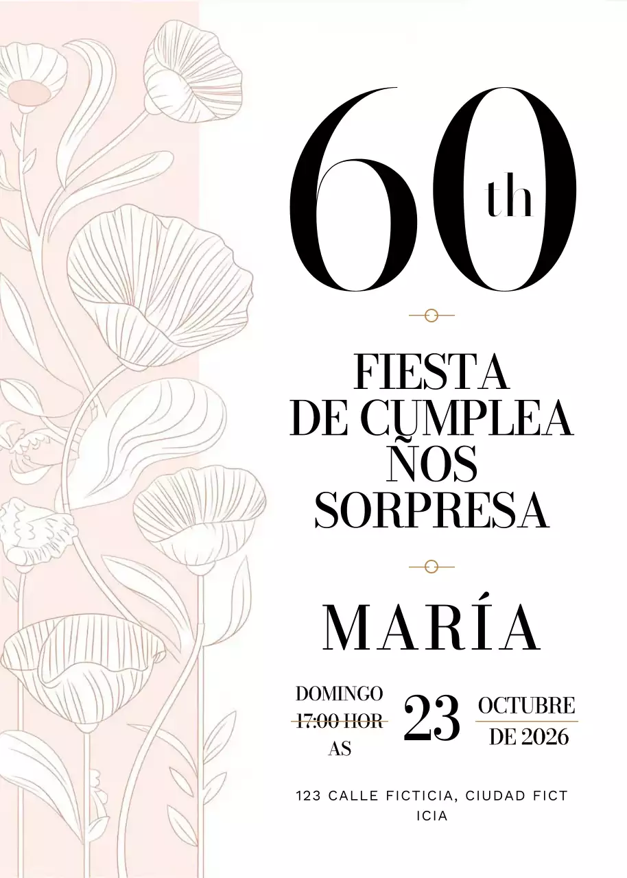 invitación de cumpleaños elegante beige
