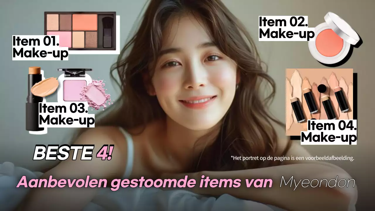 Roze, schone make-up advertentie