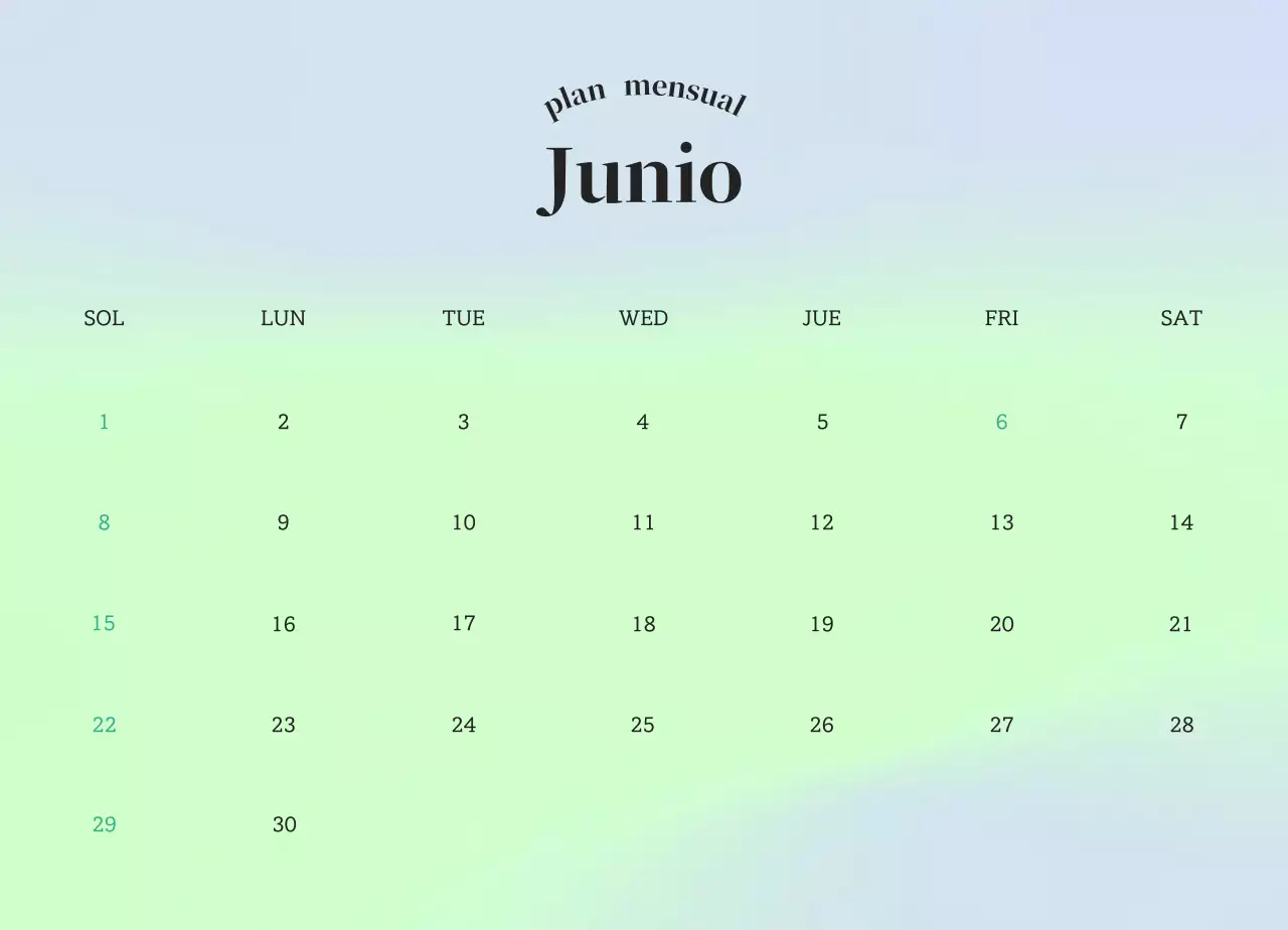 Calendario Gradient Minimalist Emotion