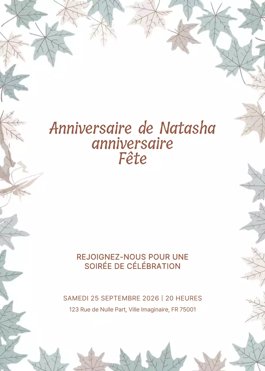 Invitation d'anniversaire minimaliste beige
