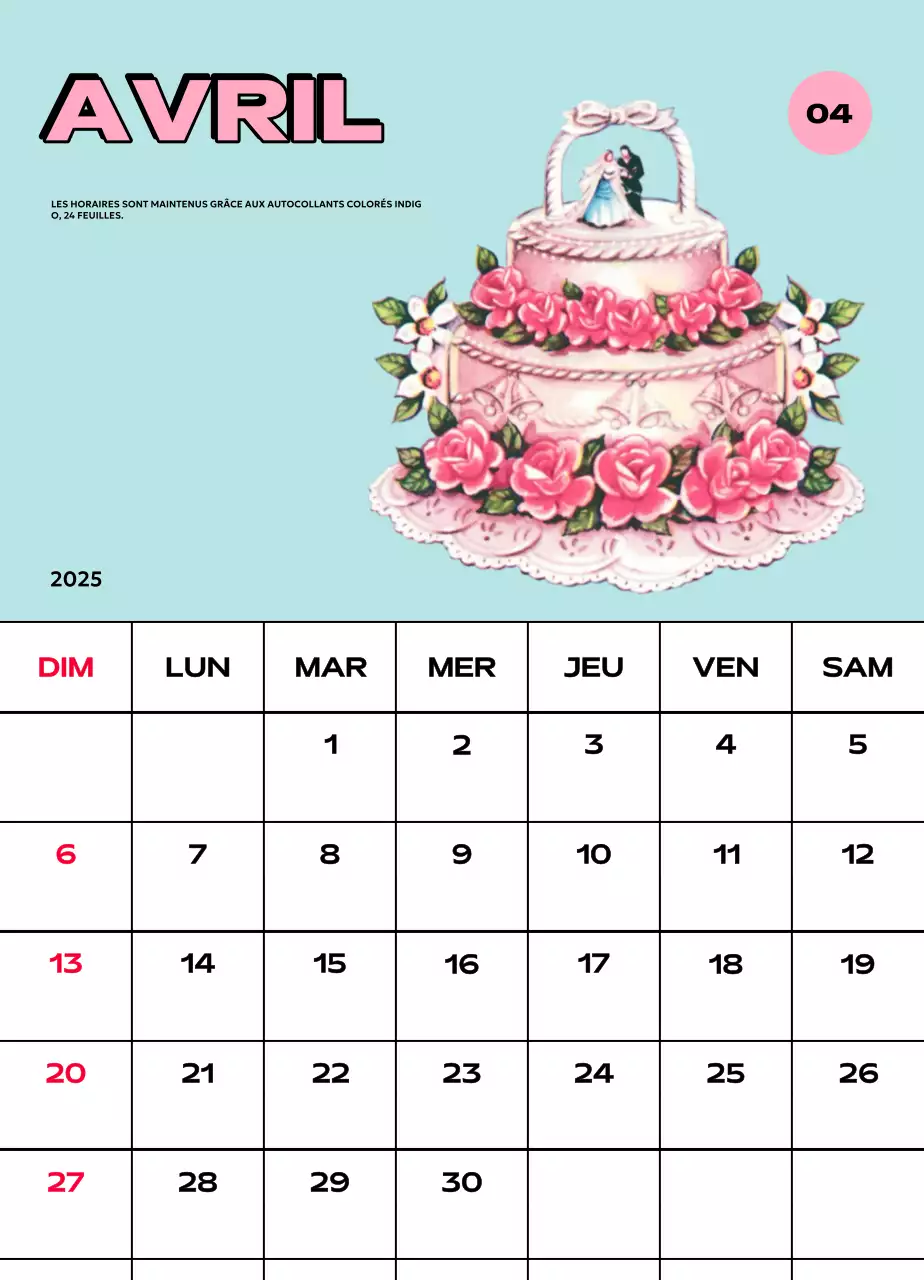 Calendriers colorés avec une variété d'illustrations rétro