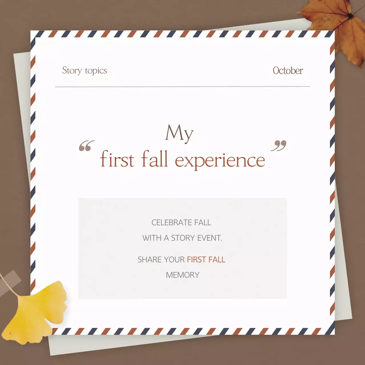 Brown Vintage Autumn Invitation Instagram Carousel