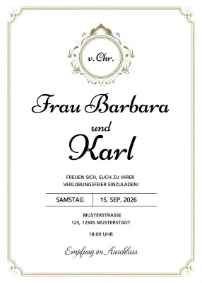 Gold Elegante Verlobungseinladung
