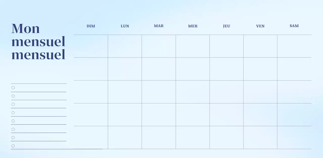 Calendrier minimaliste dégradé