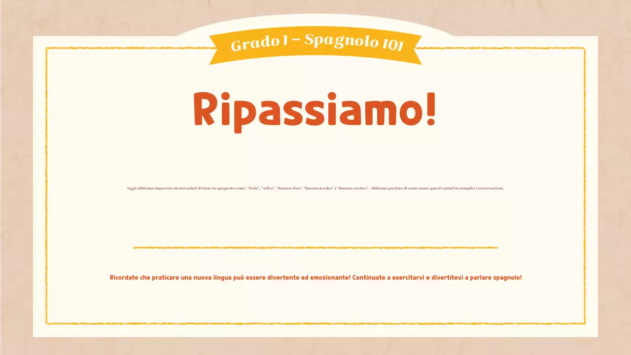 classe di lingua semplice arancione