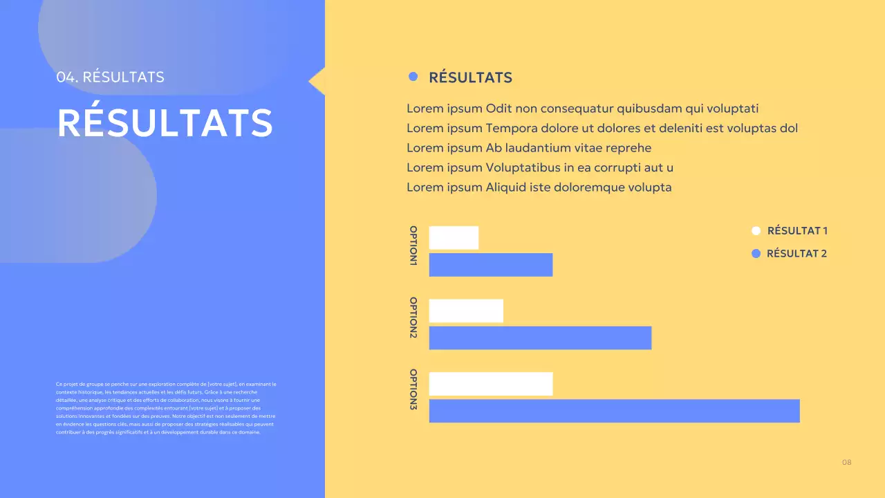 rapport de projet de groupe blue modern