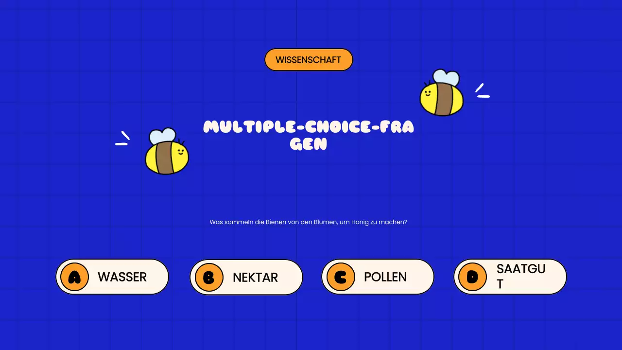 Blue Playful Quiz Time Schulpräsentation