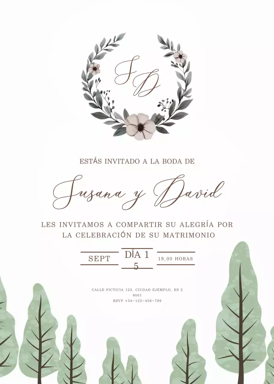 beige elegante invitación de boda