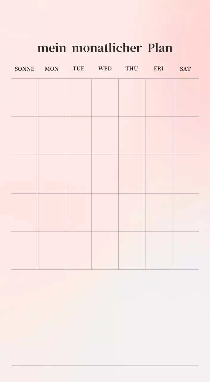 Minimalistischer Kalender mit Farbverlauf